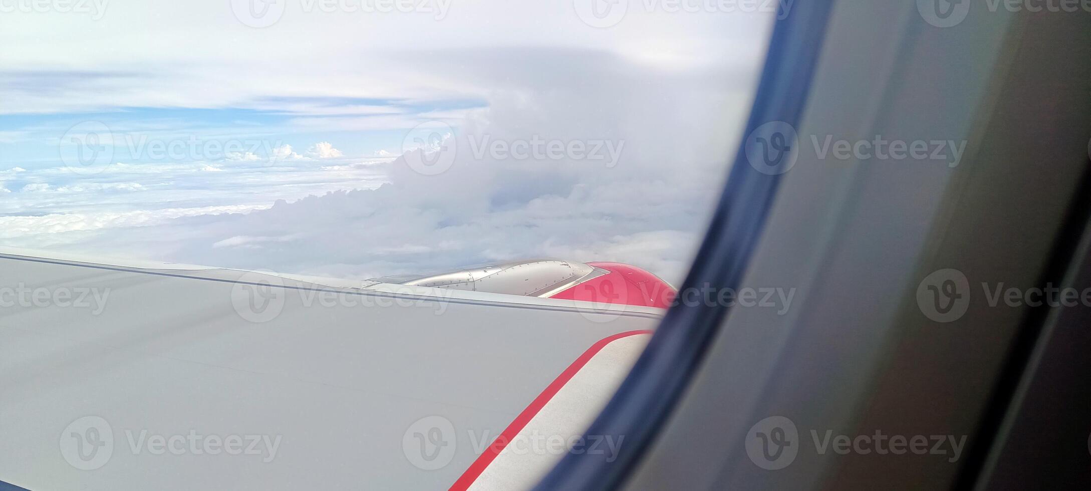 The view outside the plane from the window photo