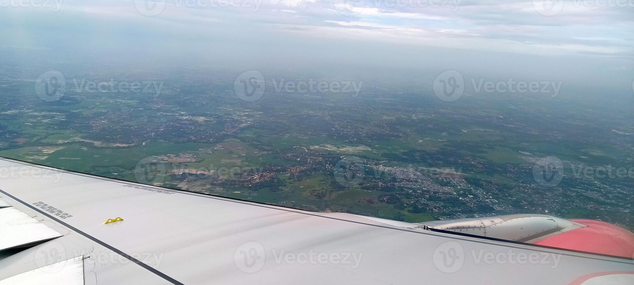 The view outside the plane if you look from the window photo