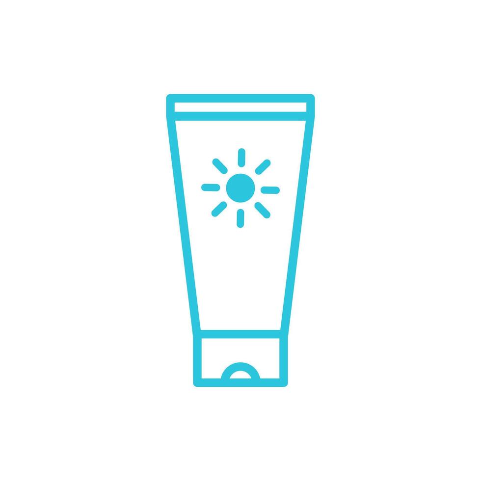Skin sun protection cream, Isolated on white background. From blue icon set. vector