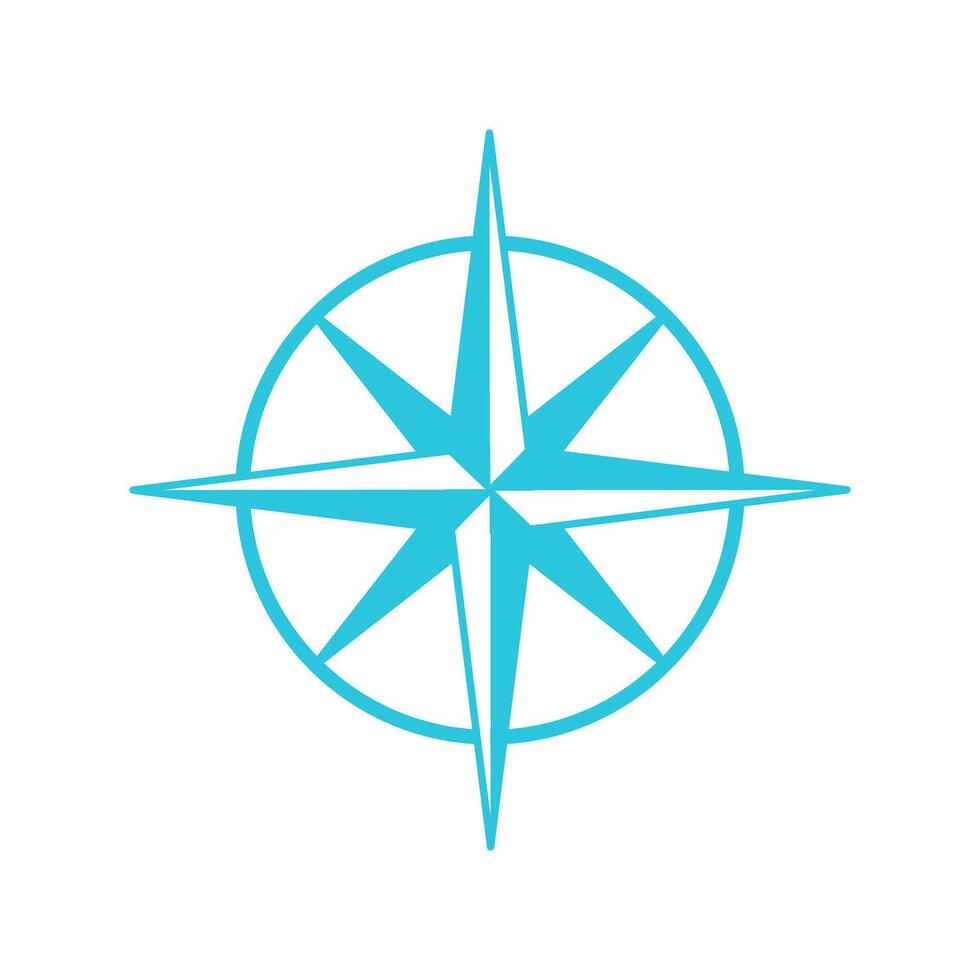 Compass, Navigator icon. Isolated on white background. From blue icon set. vector