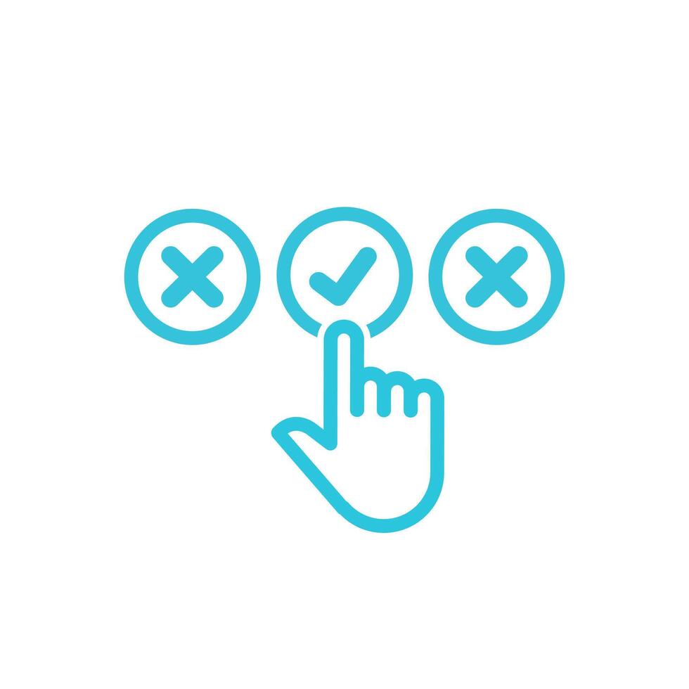 Right choice icon, Isolated on white background, From blue icon set vector