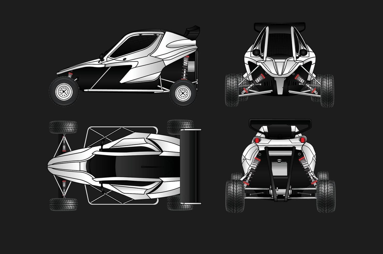 Rallycross kart Illustration vector