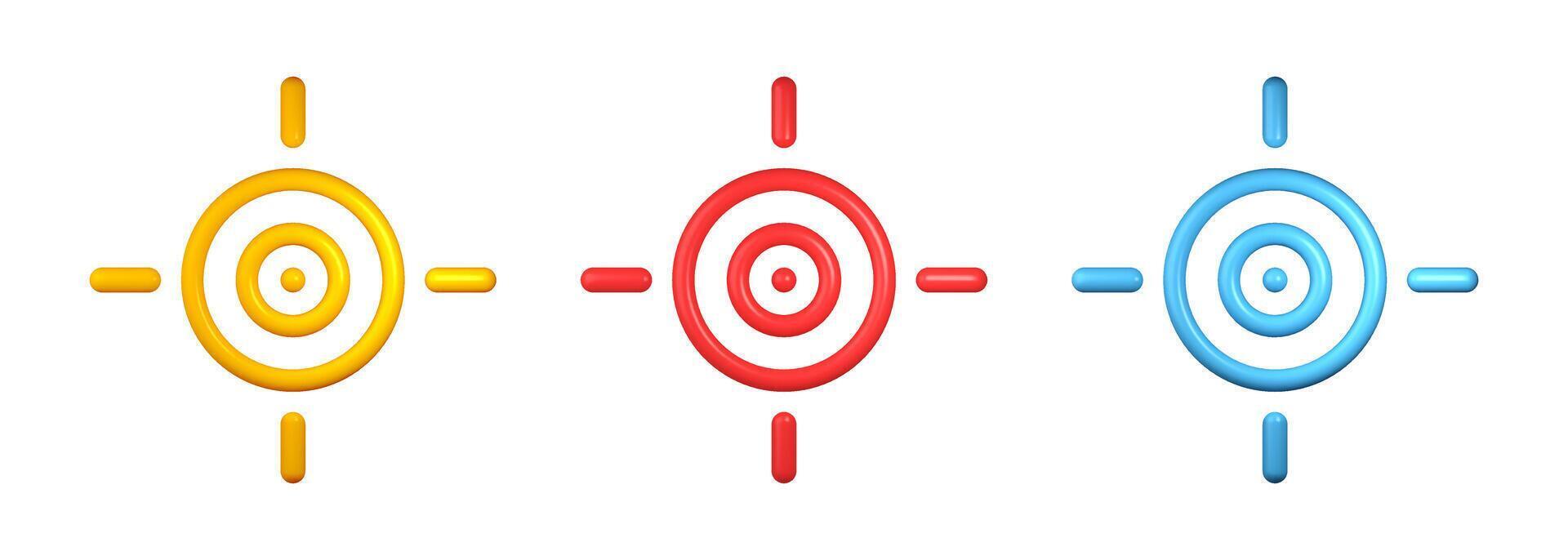 Set Target icon illustration 3d rendering element vector