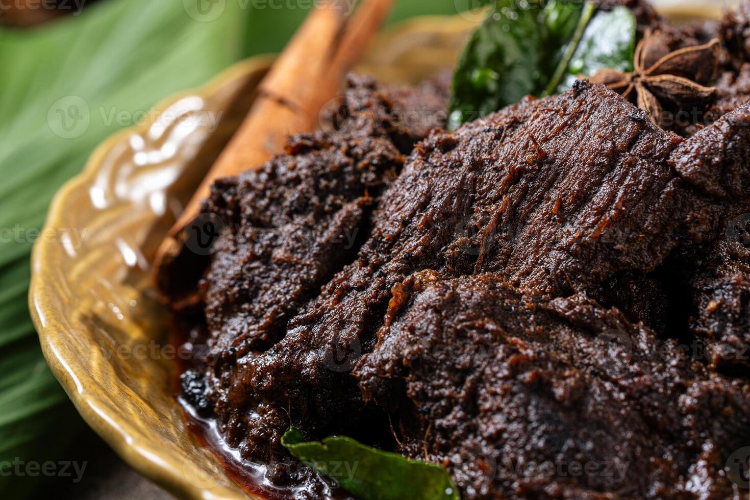 Beef Rendang is a Minang dish originating from the Minangkabau region in West Sumatra, Indonesia photo