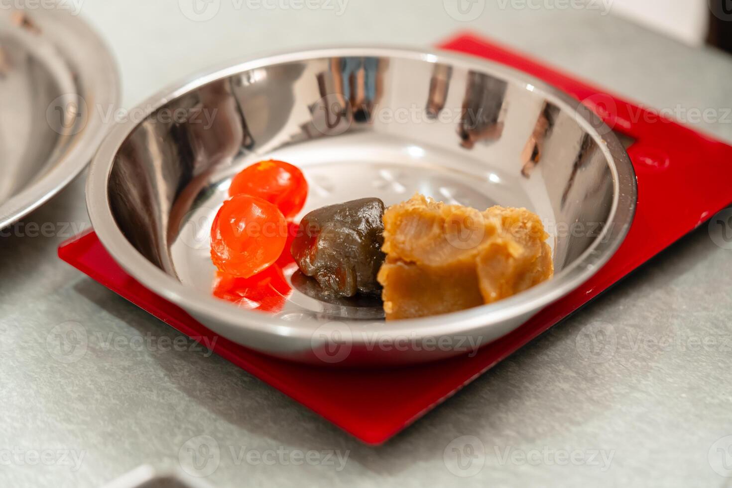 Mooncake making process. A mooncake is a Chinese bakery product traditionally eaten during the Mid Autumn Festival. photo