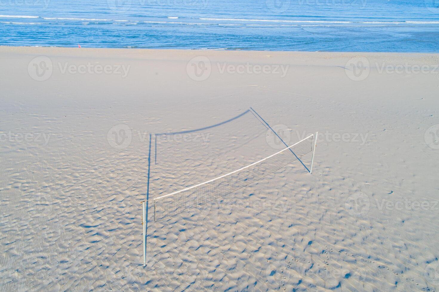 aerial view of a beach volleyball net, summer time concept photo