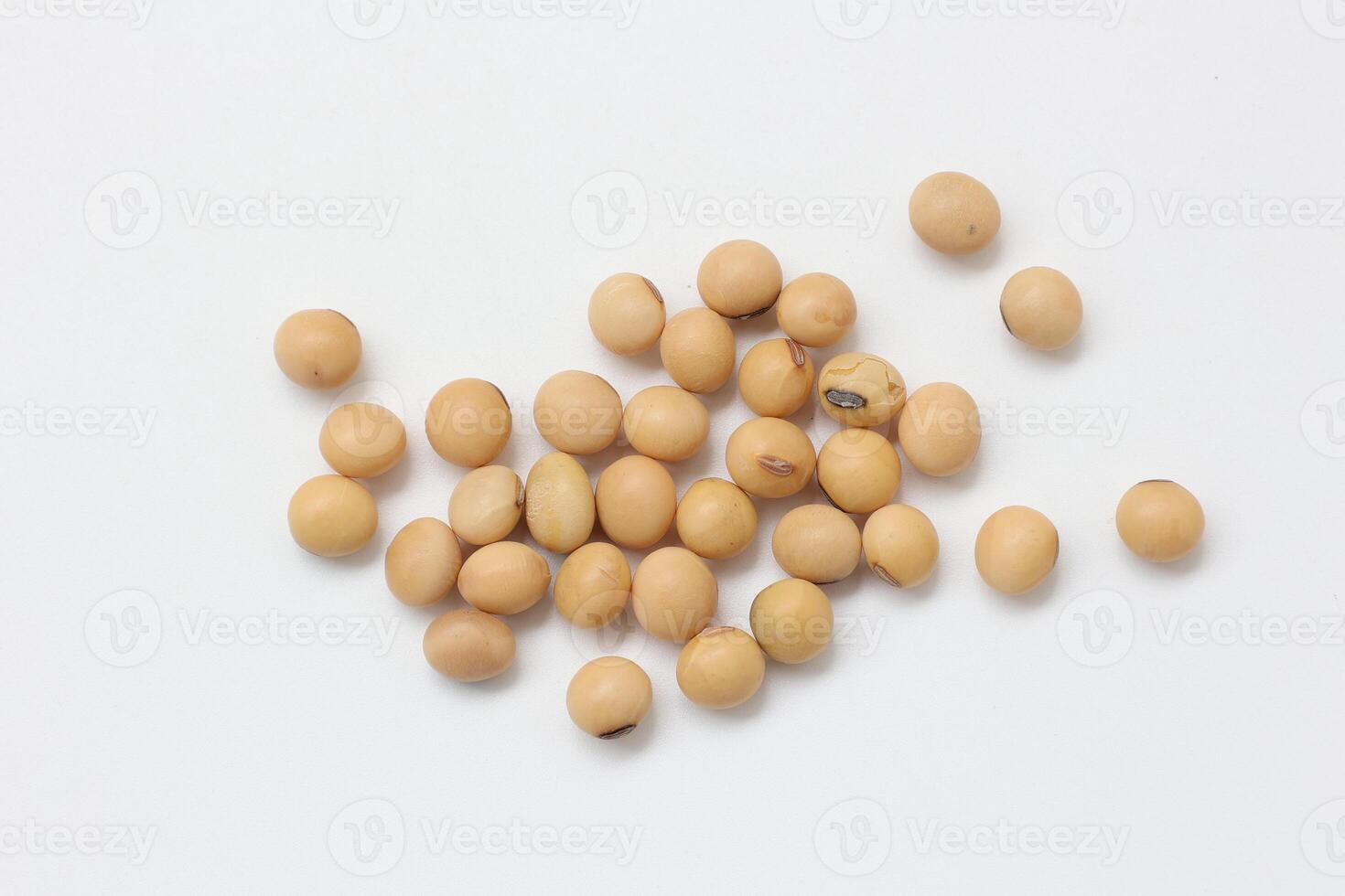 soybean seeds on white background photo