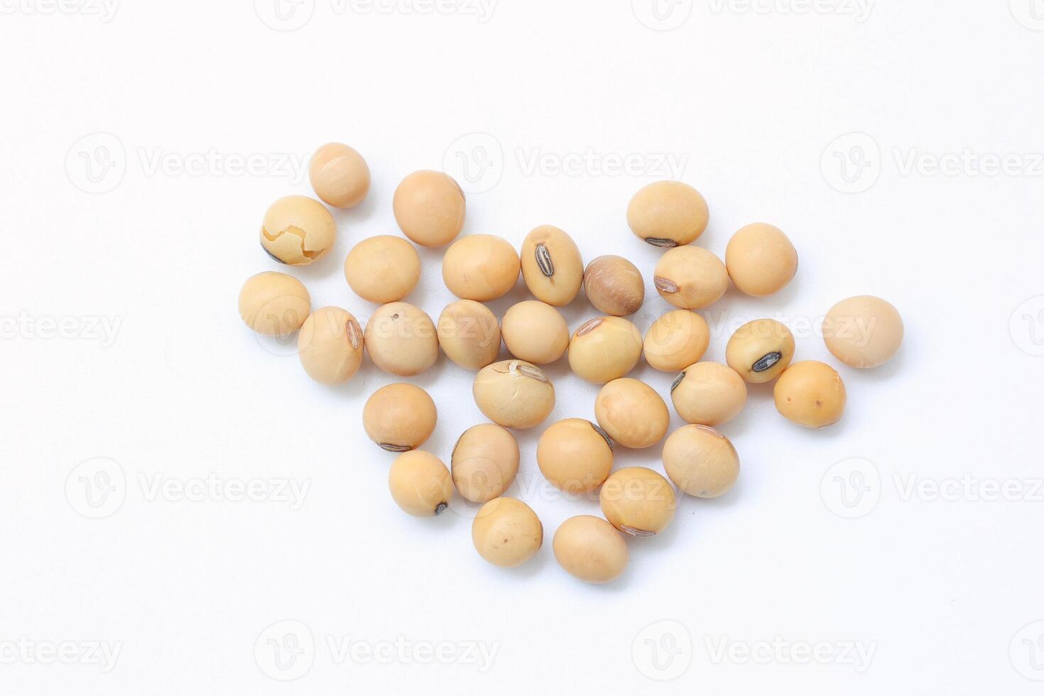 soybean seeds on white background photo