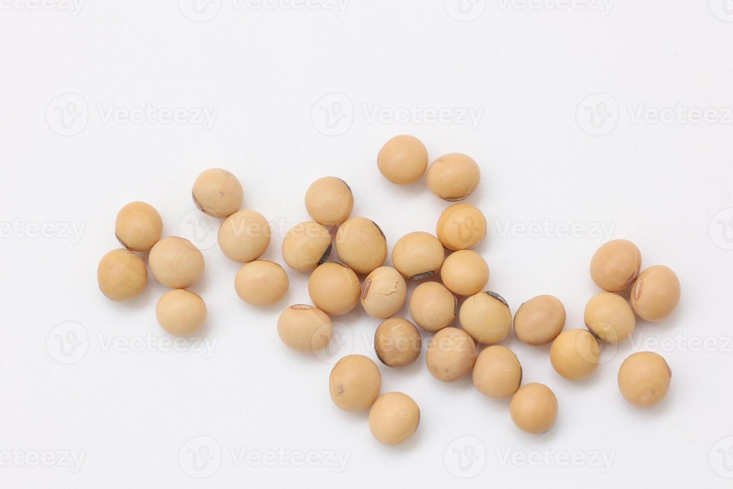 soybean seeds on white background photo