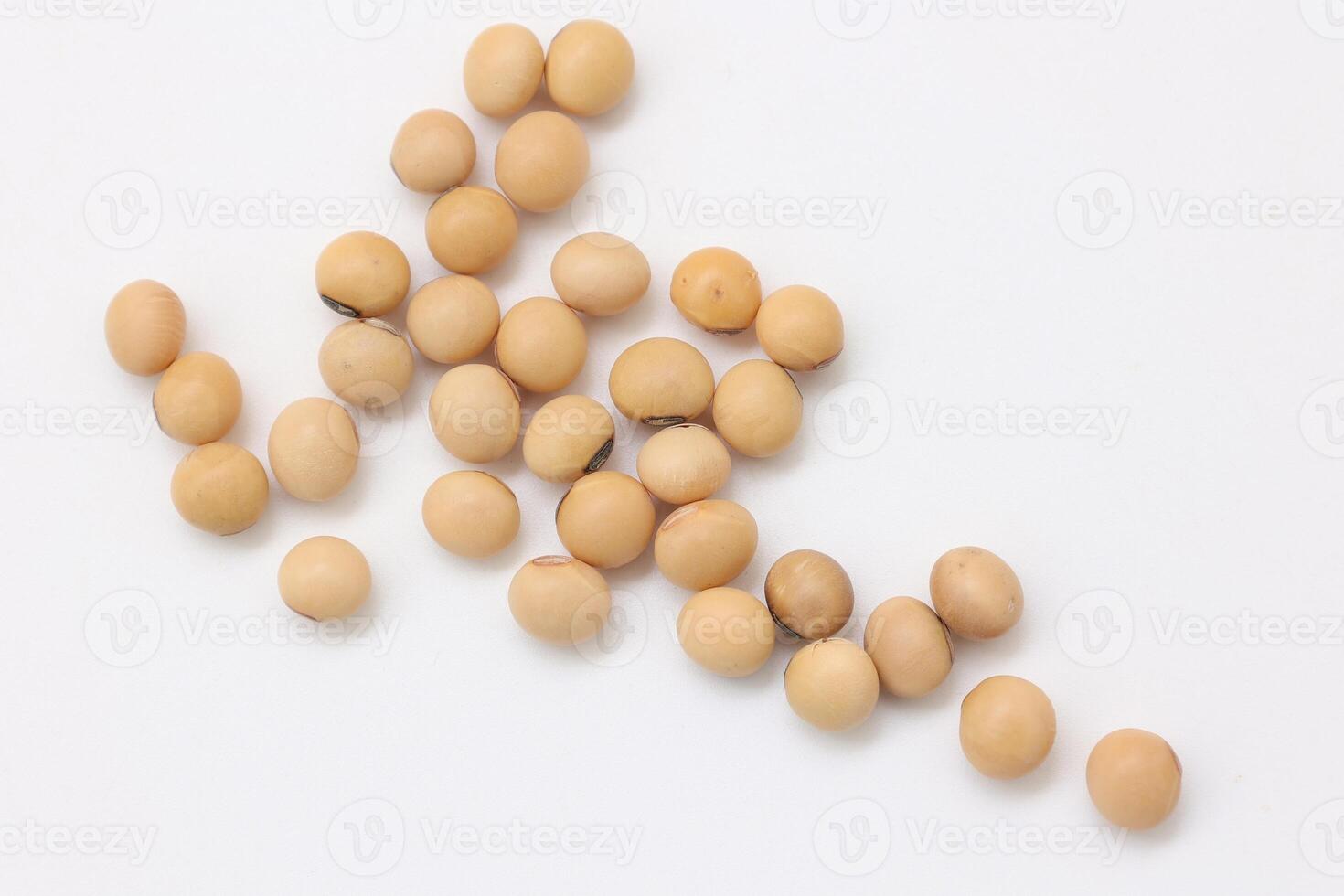 soybean seeds on white background photo