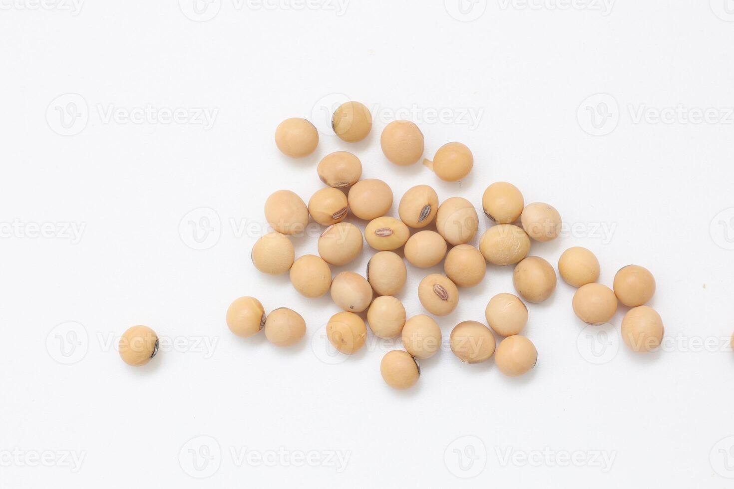 soybean seeds on white background photo