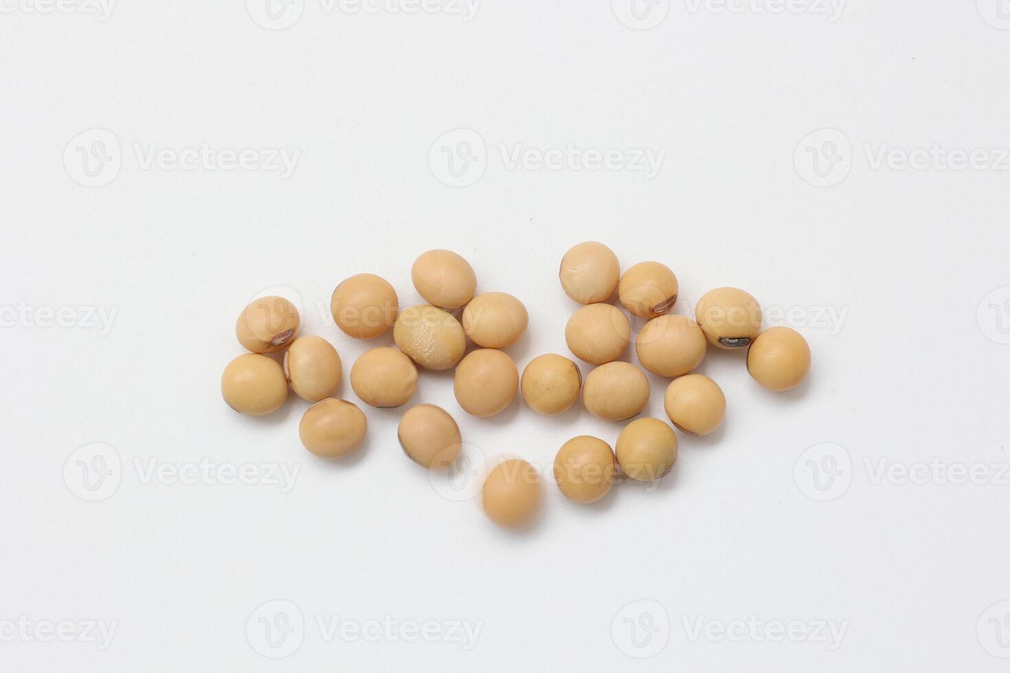 soybean seeds on white background photo