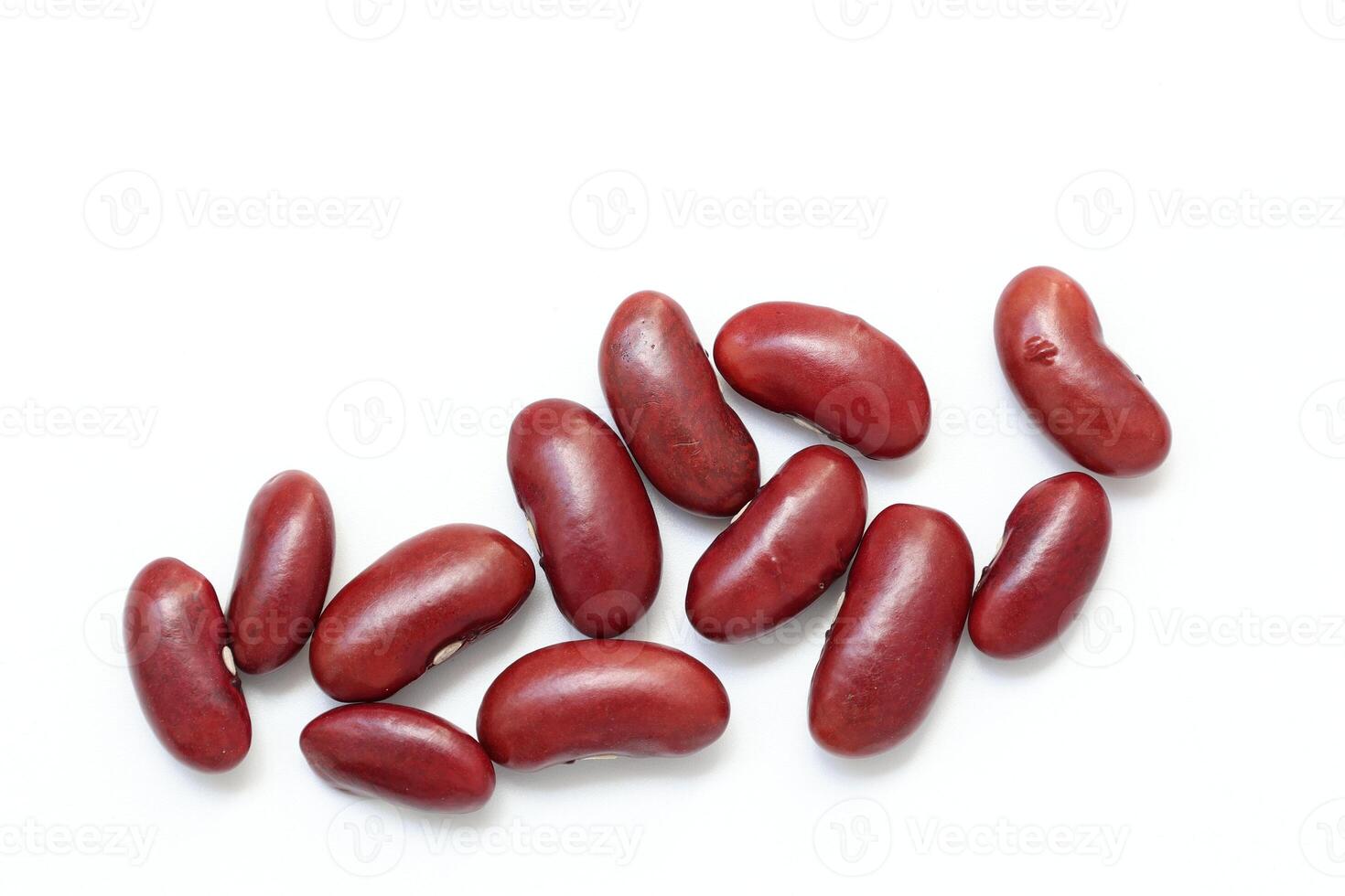 Top view of red kidney beans isolated on white background photo