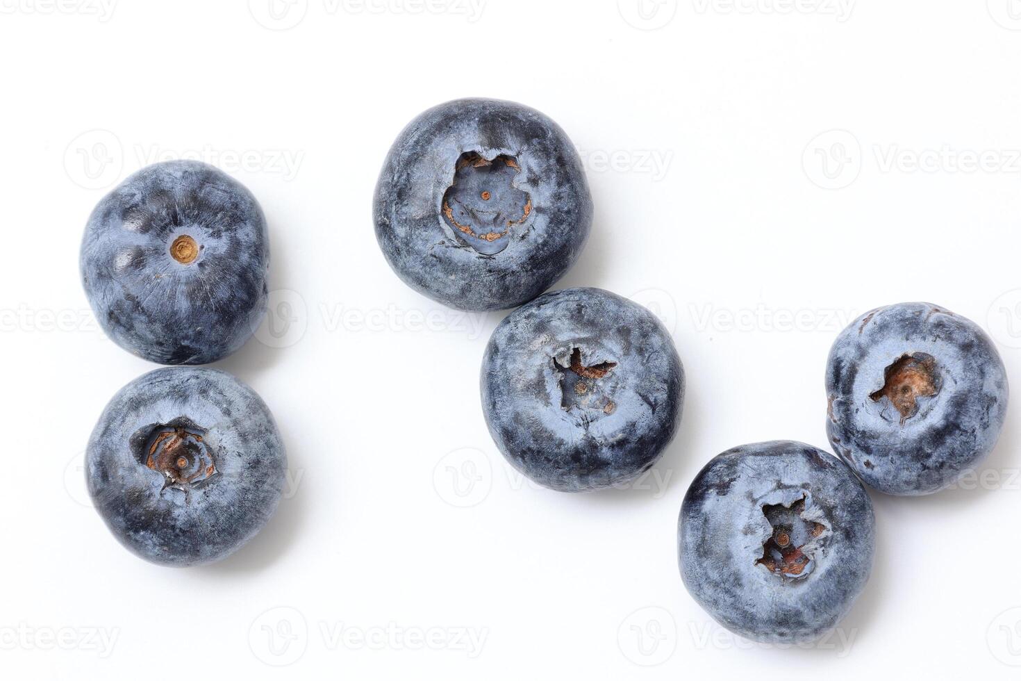 Top view of blueberry fruit on white background, berries fruits on white background, ripe blueberries fruit photo