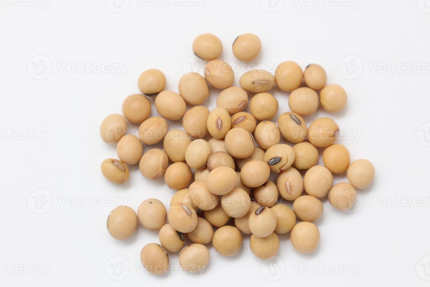 soybean seeds on white background photo