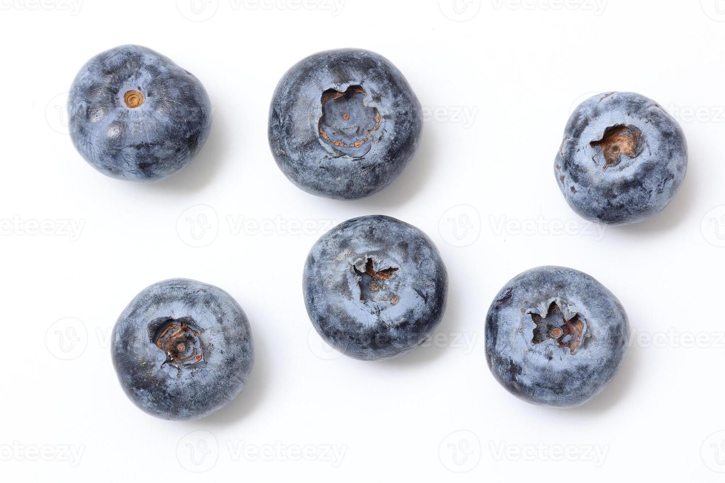 Top view of blueberry fruit on white background, berries fruits on white background, ripe blueberries fruit photo