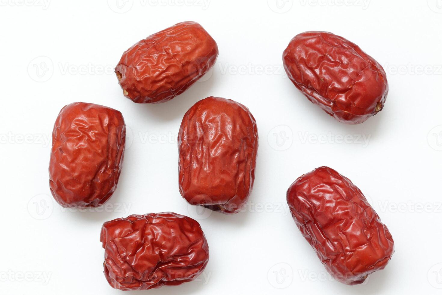 Dried fruit on white background, dried jujube on white background photo
