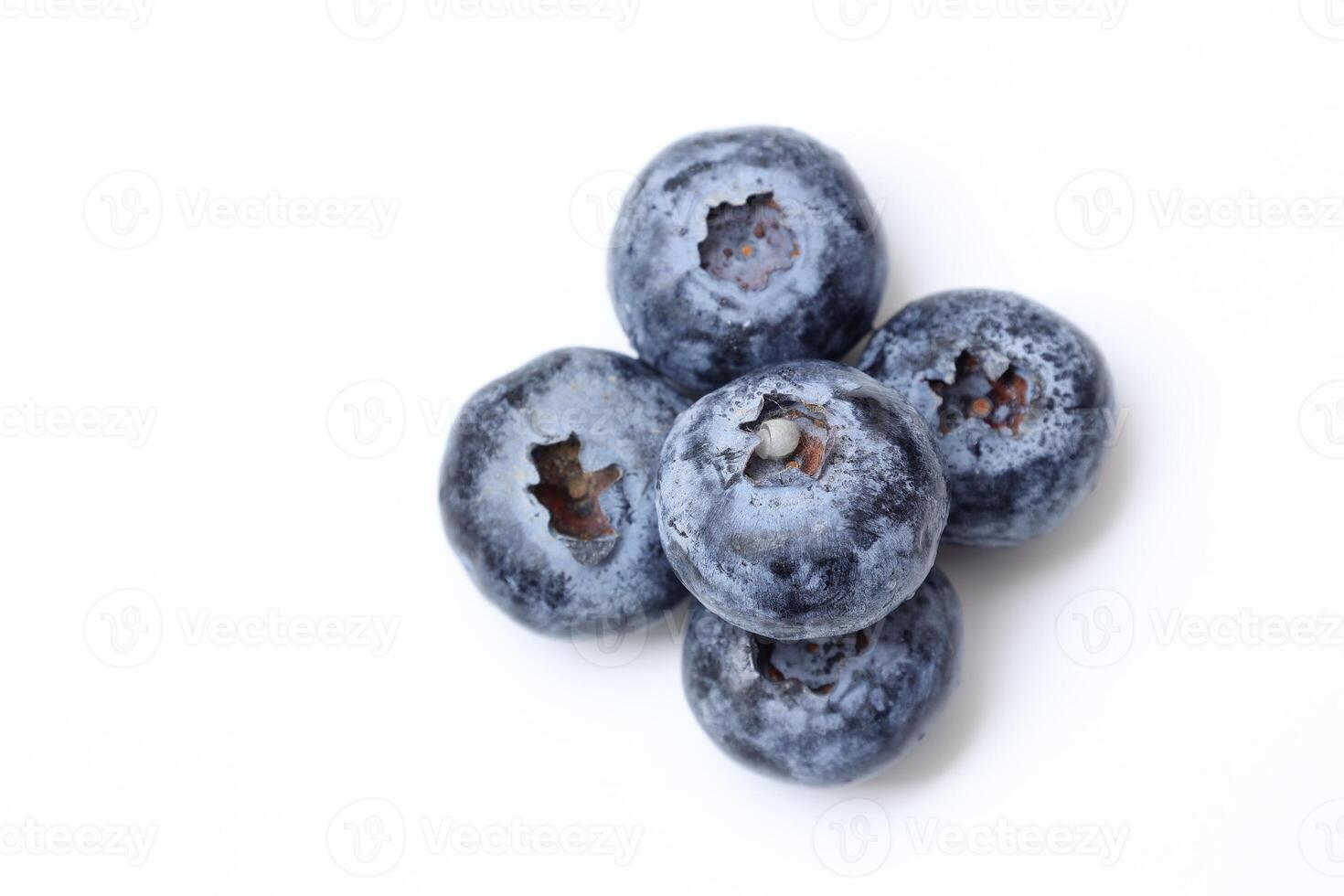 Top view of blueberry fruit on white background, berries fruits on white background, ripe blueberries fruit photo