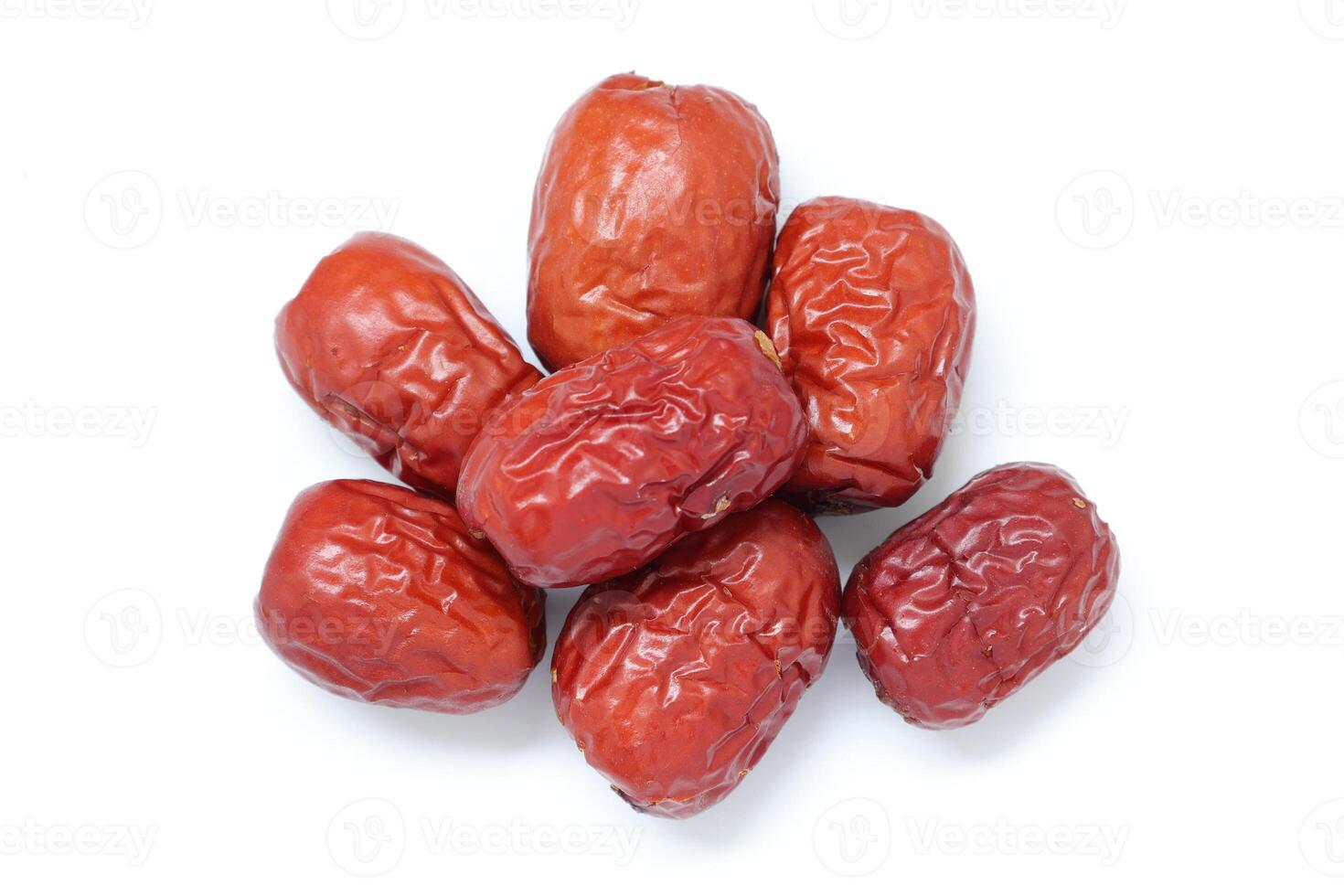Dried fruit on white background, dried jujube on white background photo