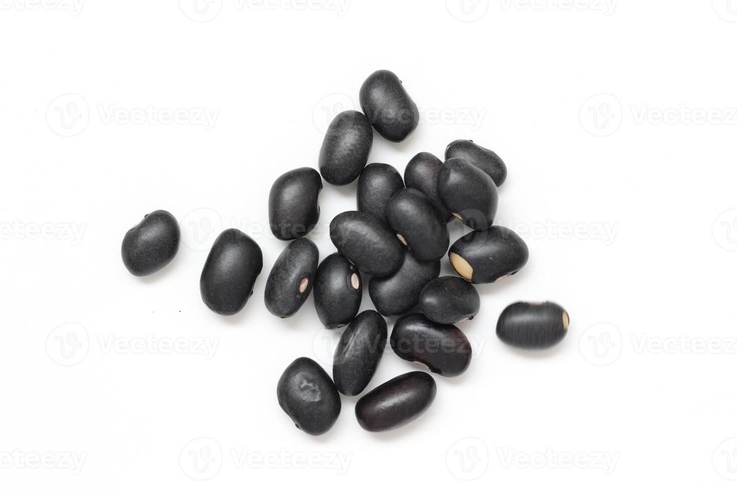 Black beans, top view of black beans seeds background photo