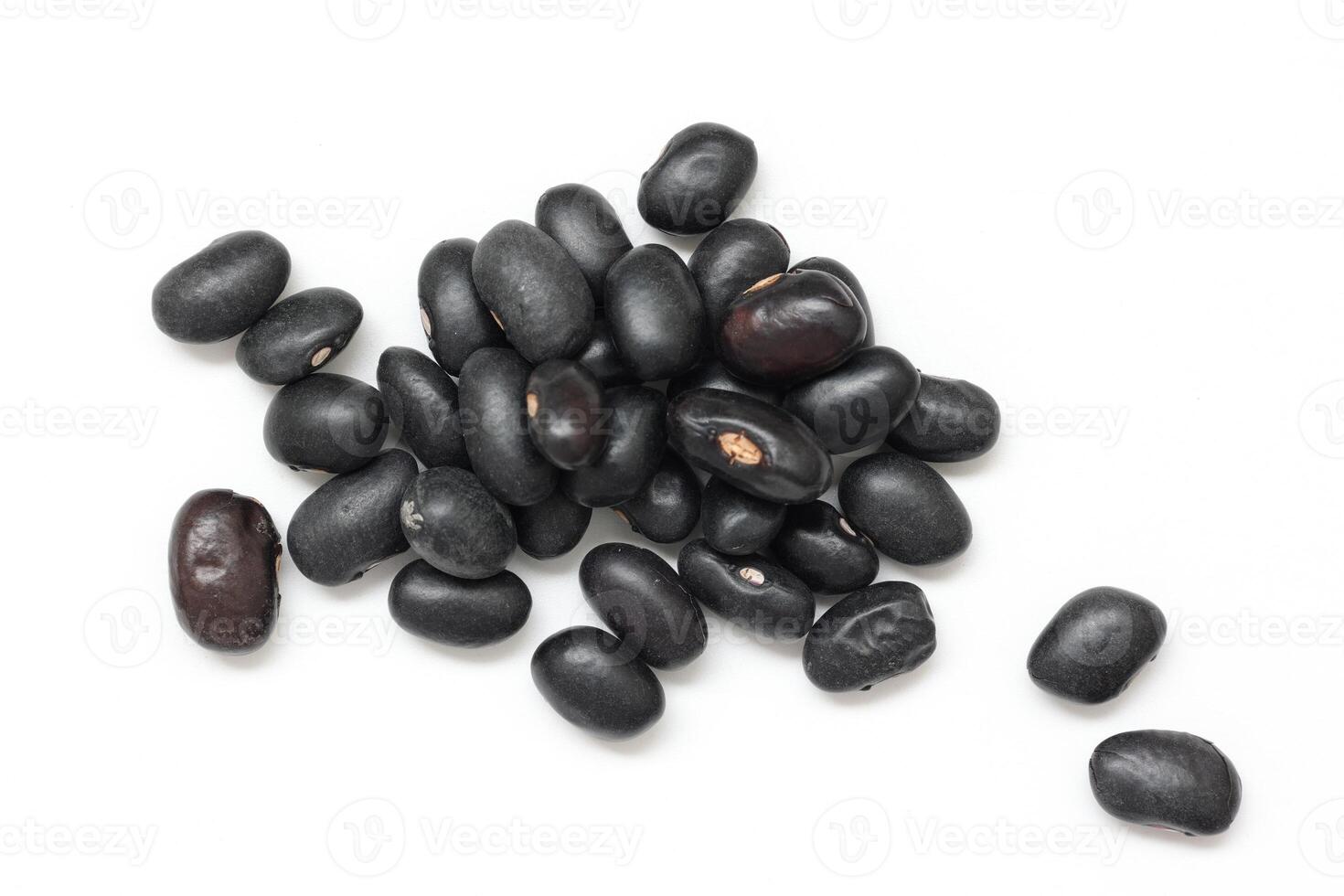Black beans, top view of black beans seeds background photo