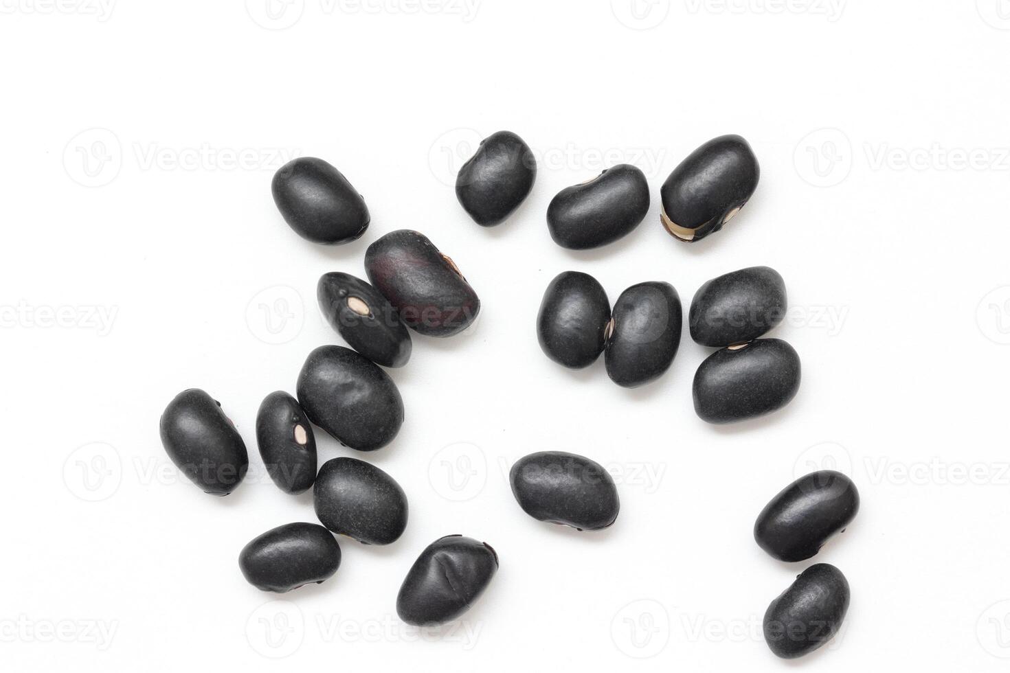 Black beans, top view of black beans seeds background photo