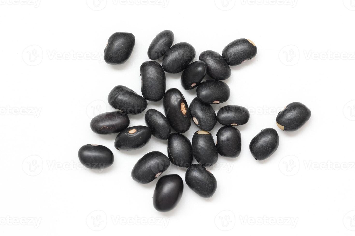 Black beans, top view of black beans seeds background photo