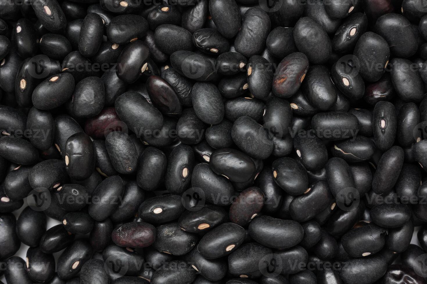 Black beans, top view of black beans seeds background photo