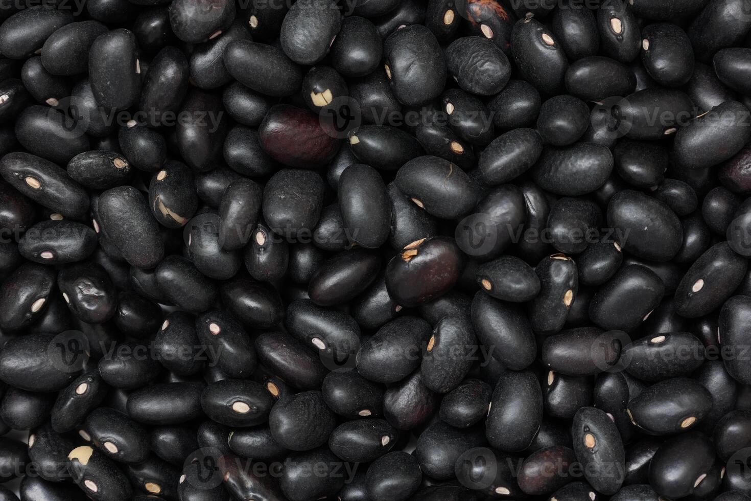 Black beans, top view of black beans seeds background photo