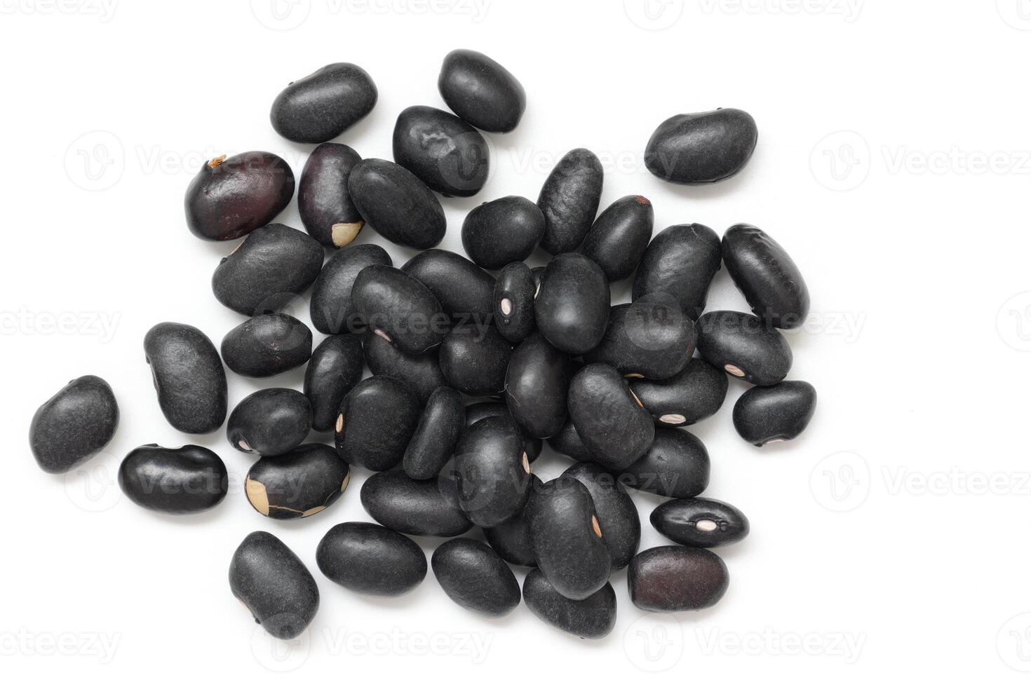 Black beans, top view of black beans seeds background photo