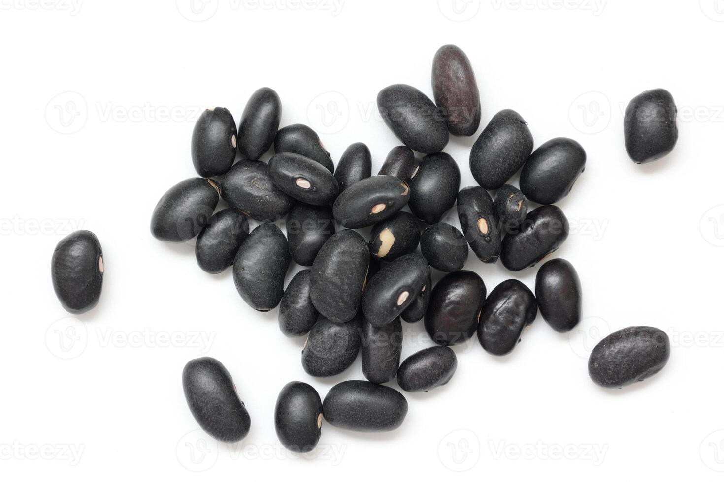 Black beans, top view of black beans seeds background photo