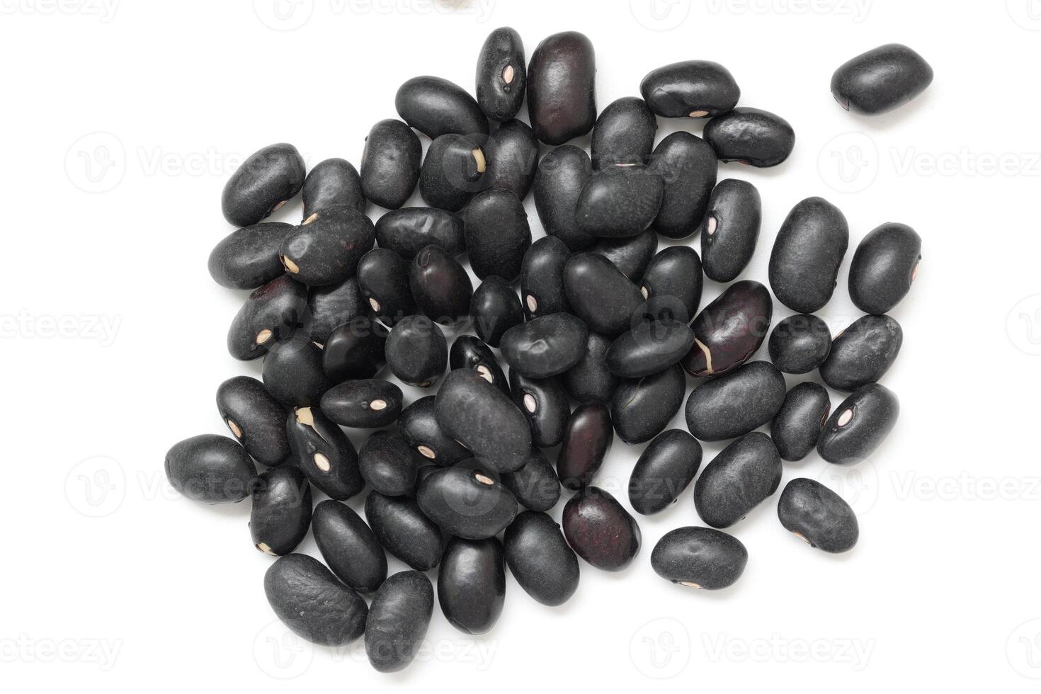 Black beans, top view of black beans seeds background photo