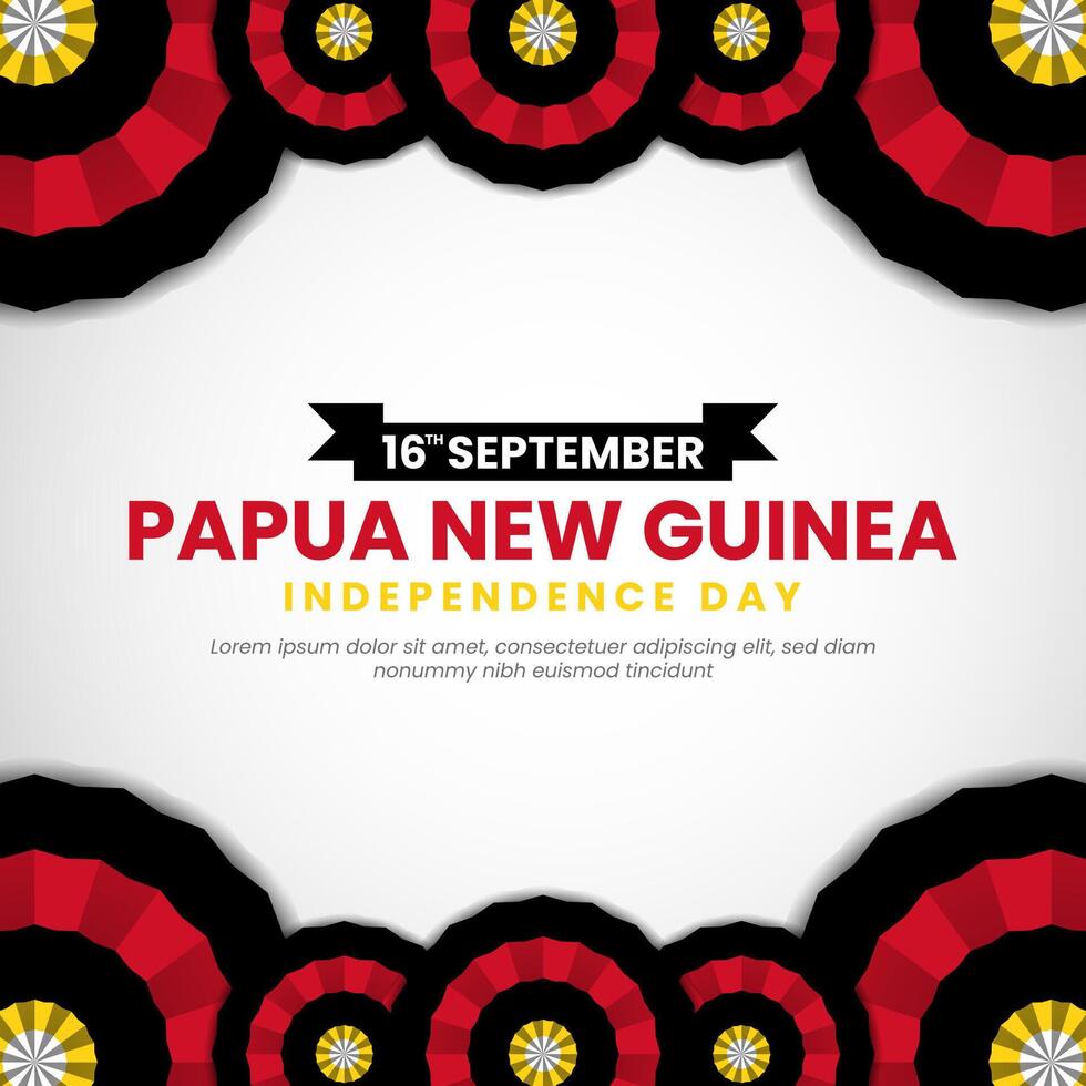 Papua New Guinea independence day creative greeting background with flag ornament illustration vector