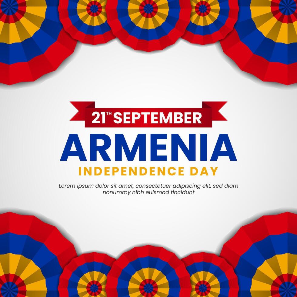 Armenia independence day background design with flag ornament decoration vector