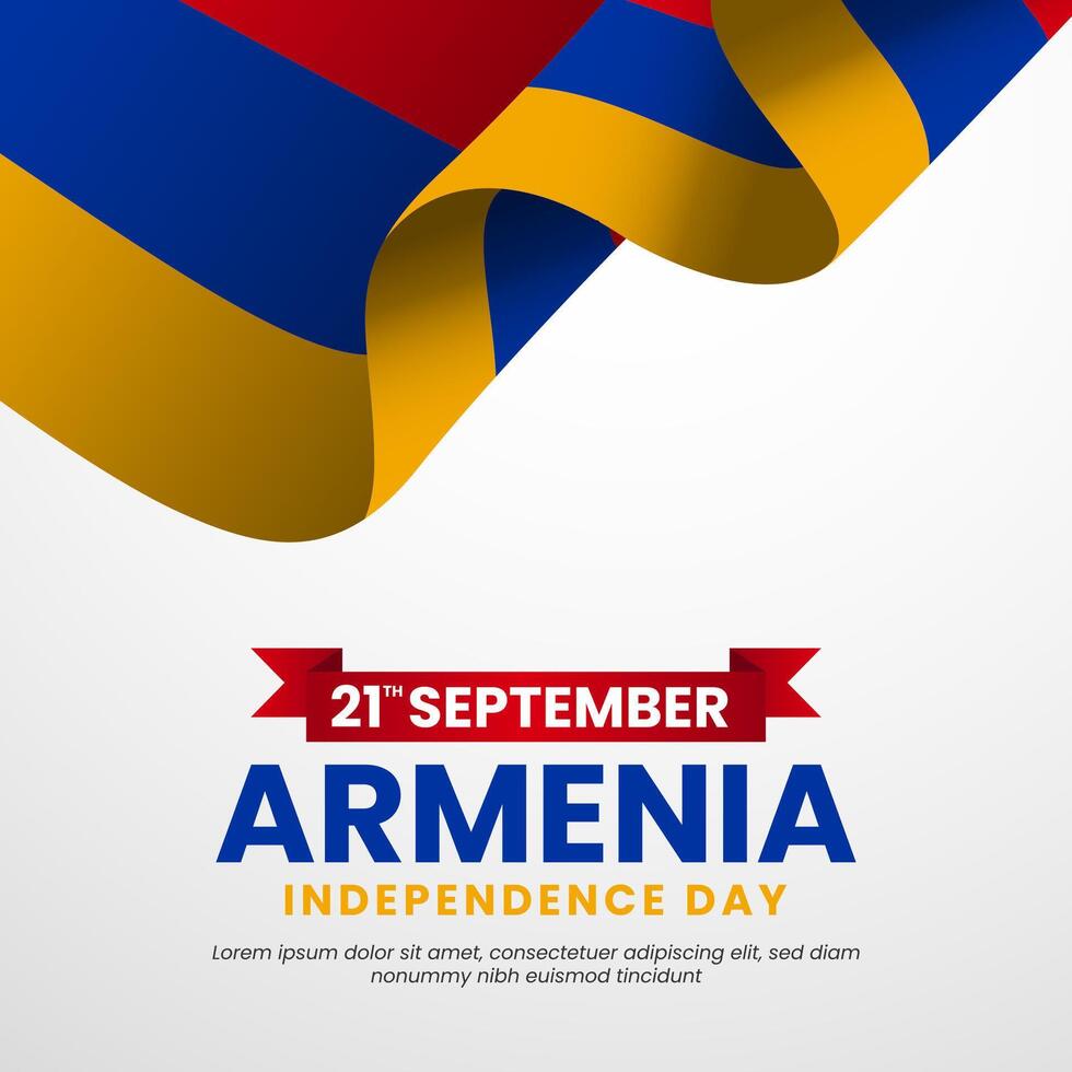 Armenia independence day background design with waving flag illustration vector