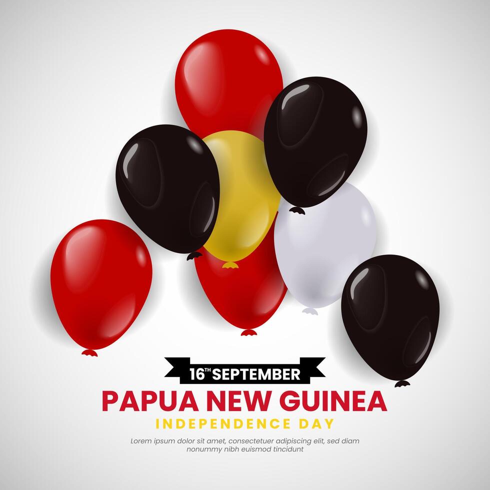 Papua New Guinea Independence Day background with balloons illustration vector