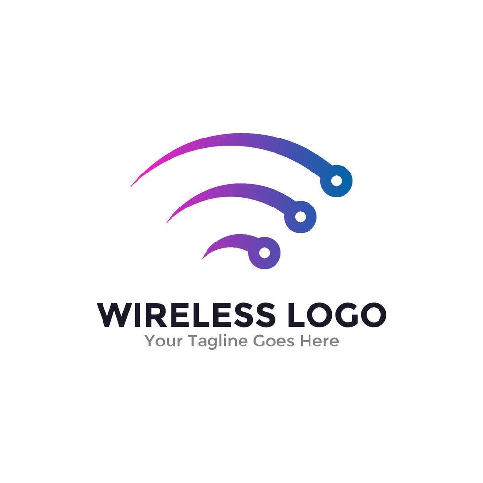 Abstract wireless logo . Signal wave and wifi connection concept. vector