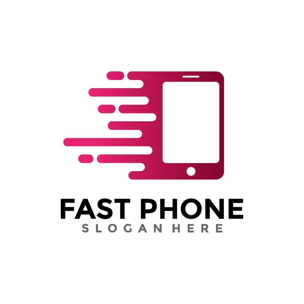 Mobile Phone Logo . Fast Phone Logo Design Template. vector