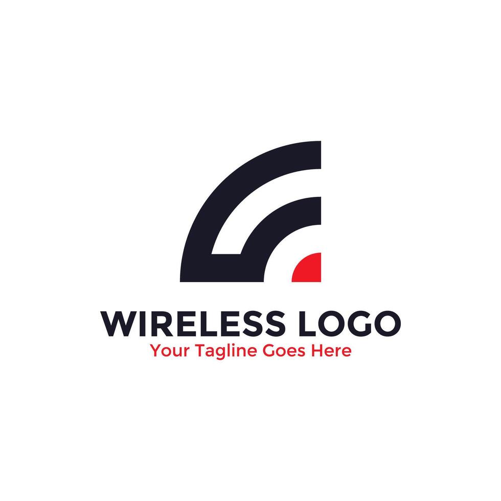 Abstract wireless logo . Signal wave and wifi connection concept. vector