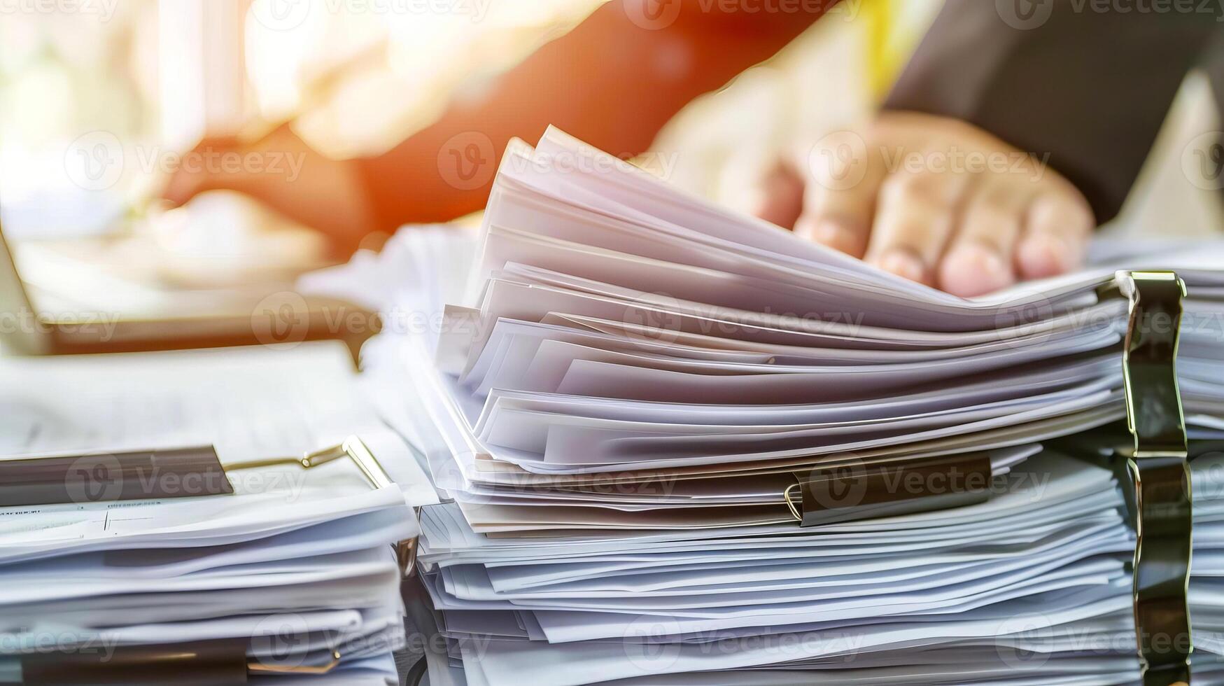 Modern document management technology concept photo