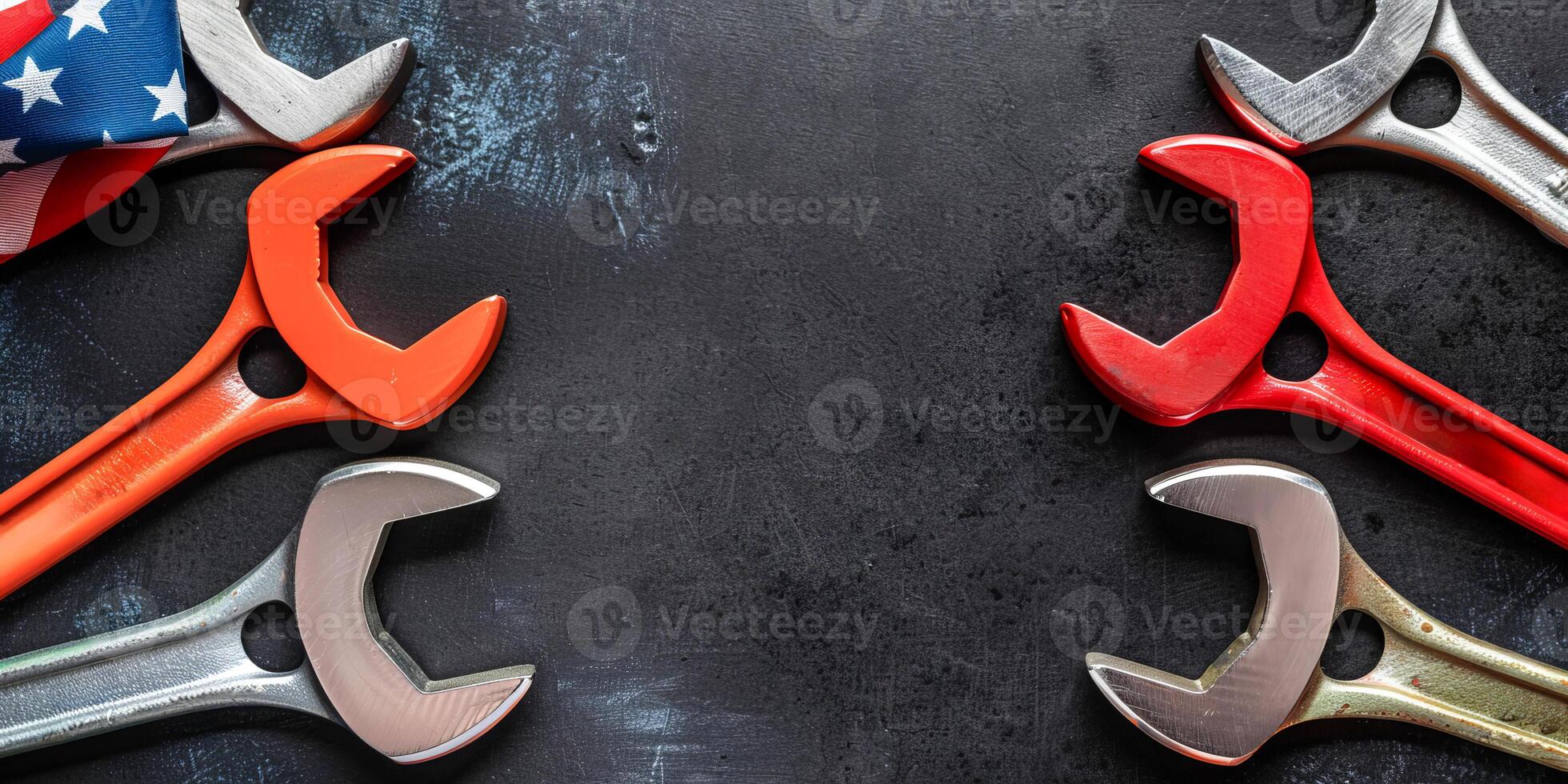 Colorful Wrenches on Dark Surface - Labor Day Theme photo