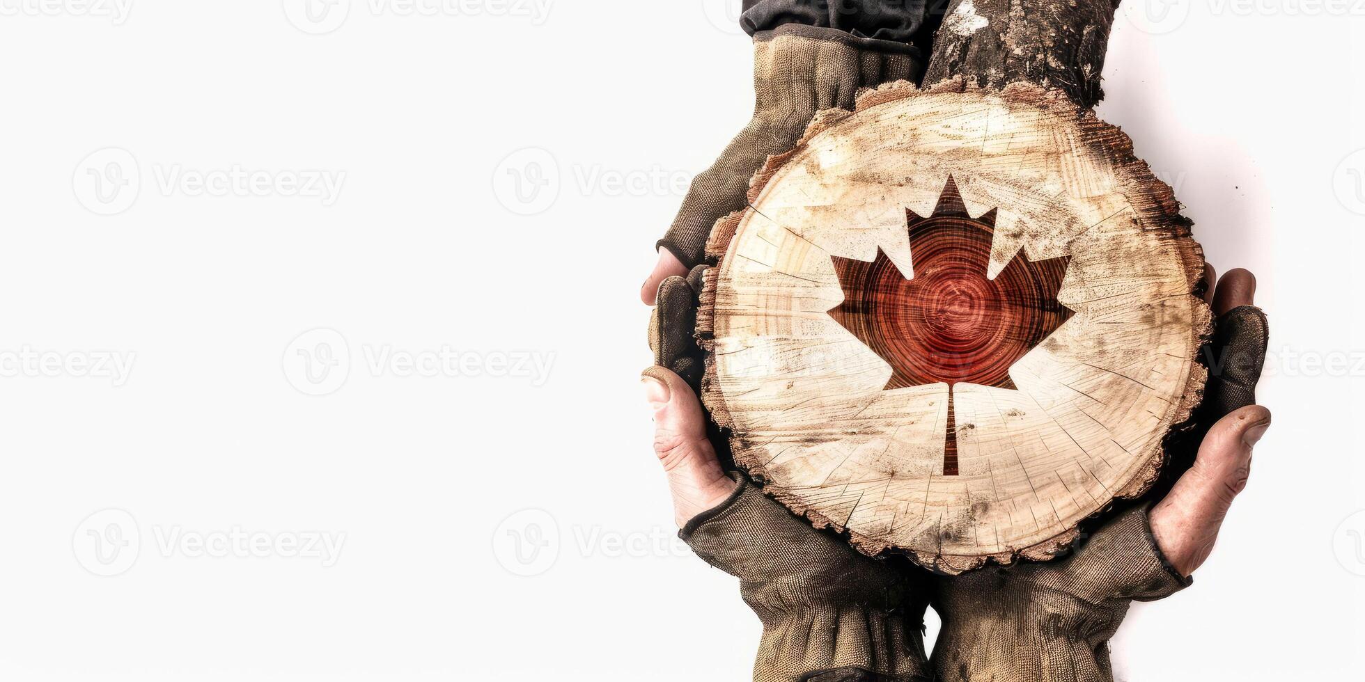 Canadian Labor Day Concept with Maple Leaf Cutout photo