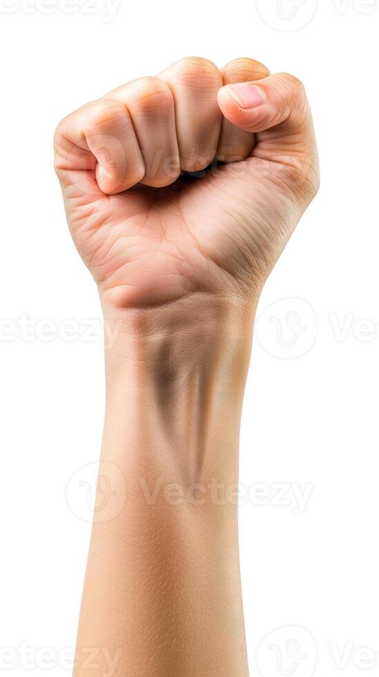 Raised fist symbolizing empowerment and labor rights photo