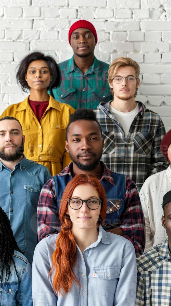 Multicultural Group of Young Adults - Indoor Portrait photo
