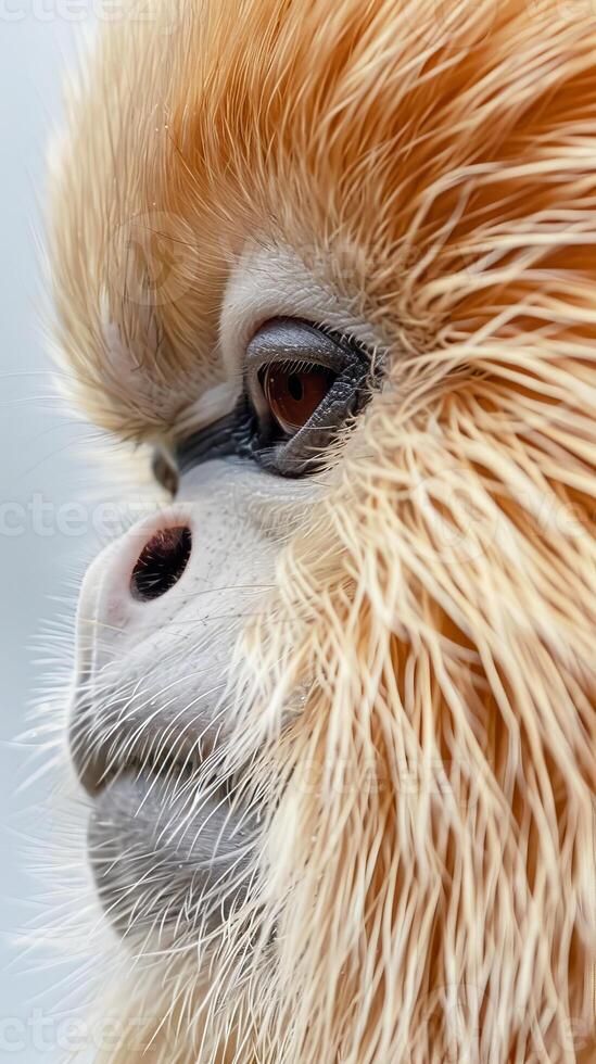 Majestic Golden Monkey Side Profile with Fluffy Fur photo