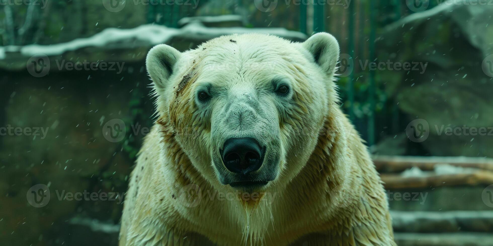 Intense gaze of a polar bear in its natural habitat photo