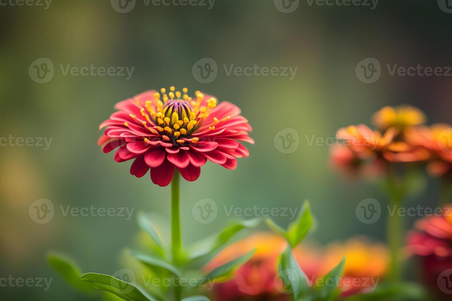 Common zinnia flower bokeh background photo