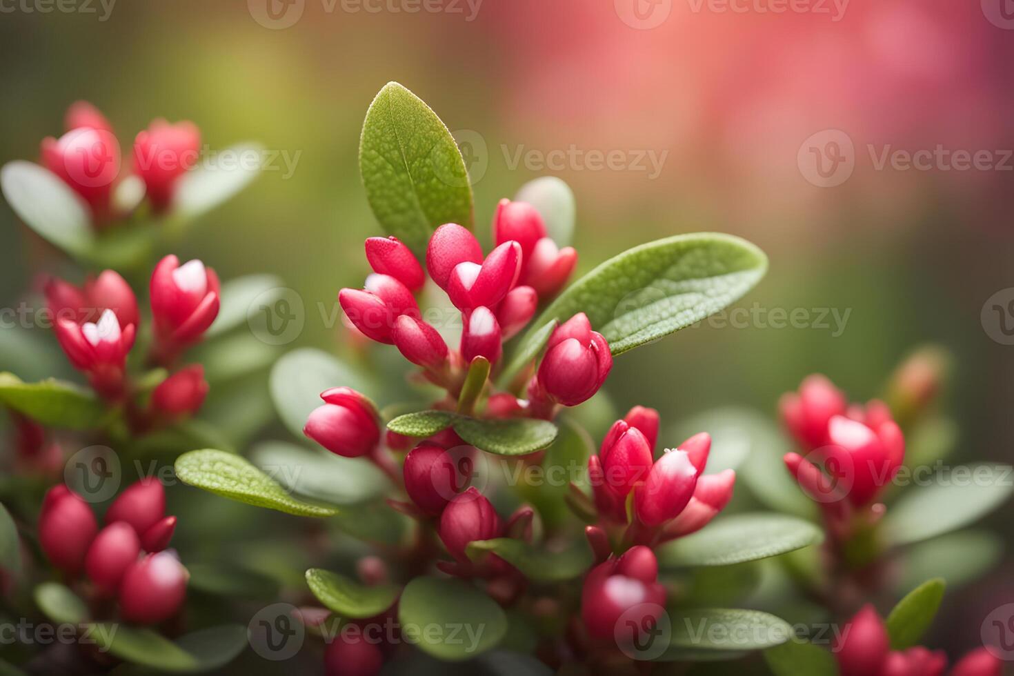 Bearberry flowers bokeh background photo