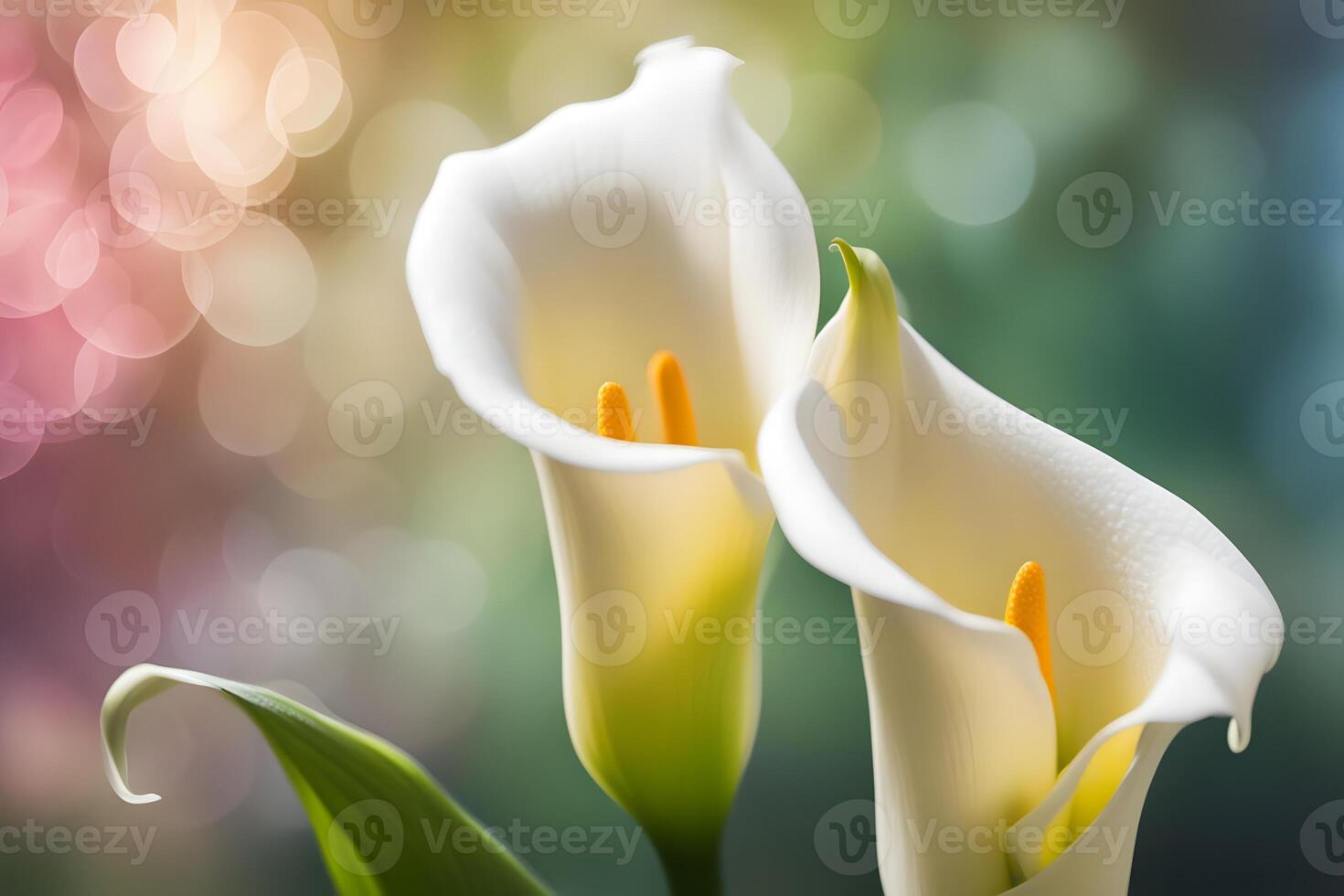Calla lily flower bokeh background photo