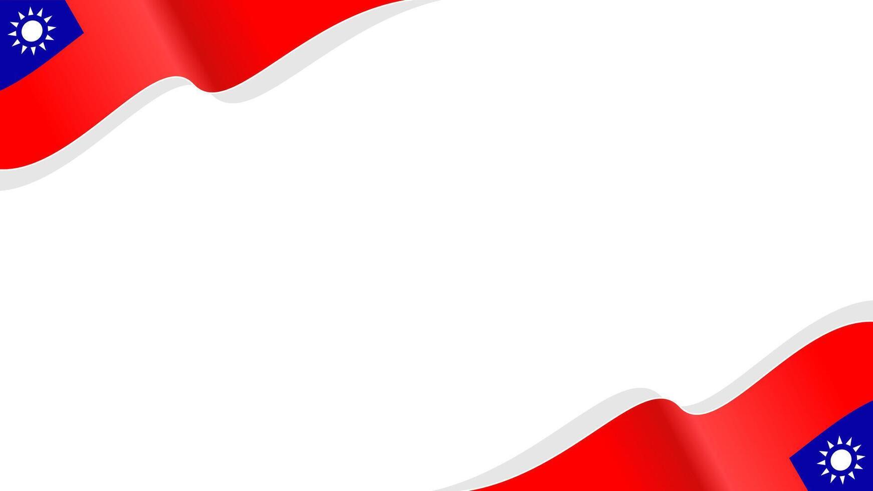 wavy taiwan flag background with copy space for text. taiwan national day vector